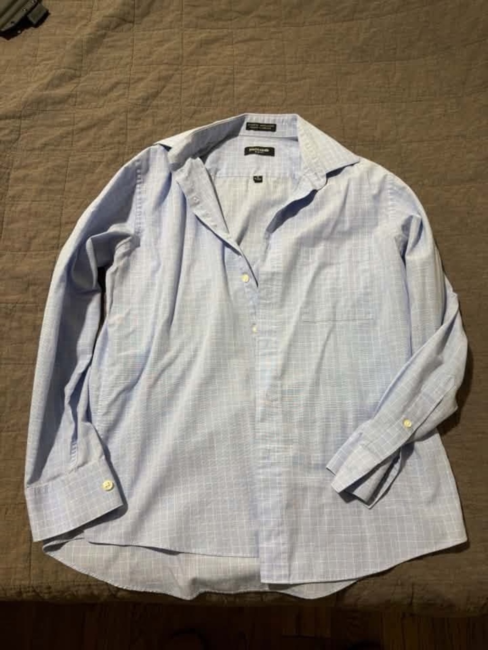 Pierre Cardin Slim Fit M 15-15 1/2 32/33 Blue Dress Shirt